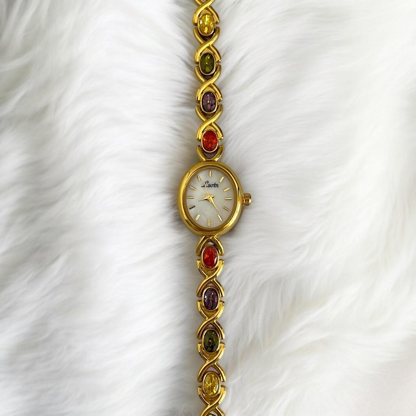 Louisa Vintage Uhr Delouria Edelstahl Gold