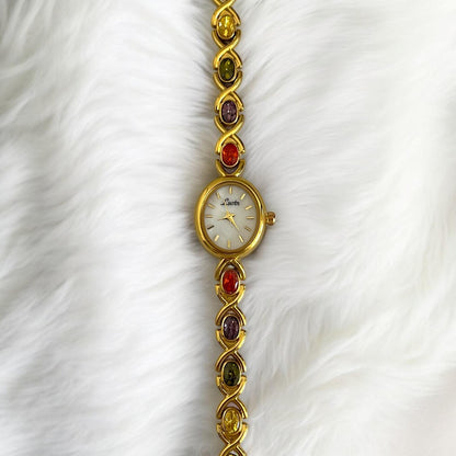 Louisa Vintage Uhr Delouria Edelstahl Gold